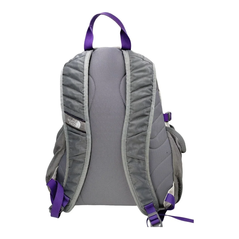 The North Face Wasatch Backpack Light Gray Purple Large Pockets Adjustable Strap